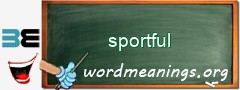 WordMeaning blackboard for sportful